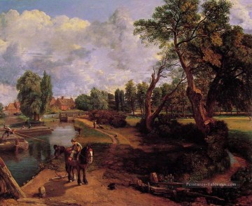 Moulin de Flatford CR romantique paysage ruisseau John Constable Peinture à l'huile